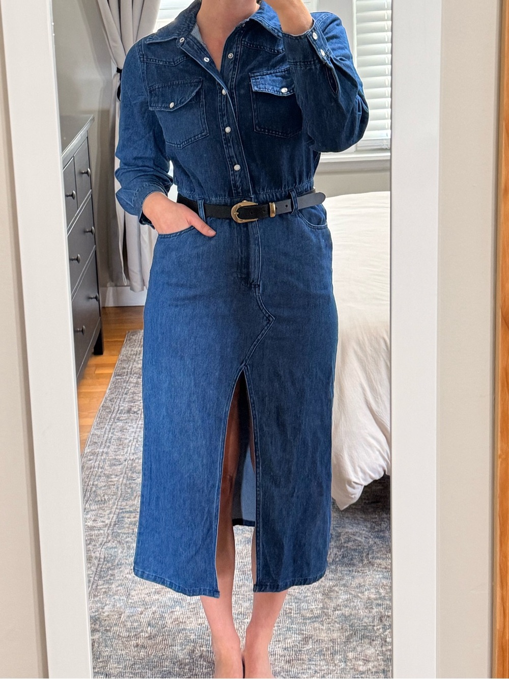 Steve Madden Blue Denim Shirt Dress